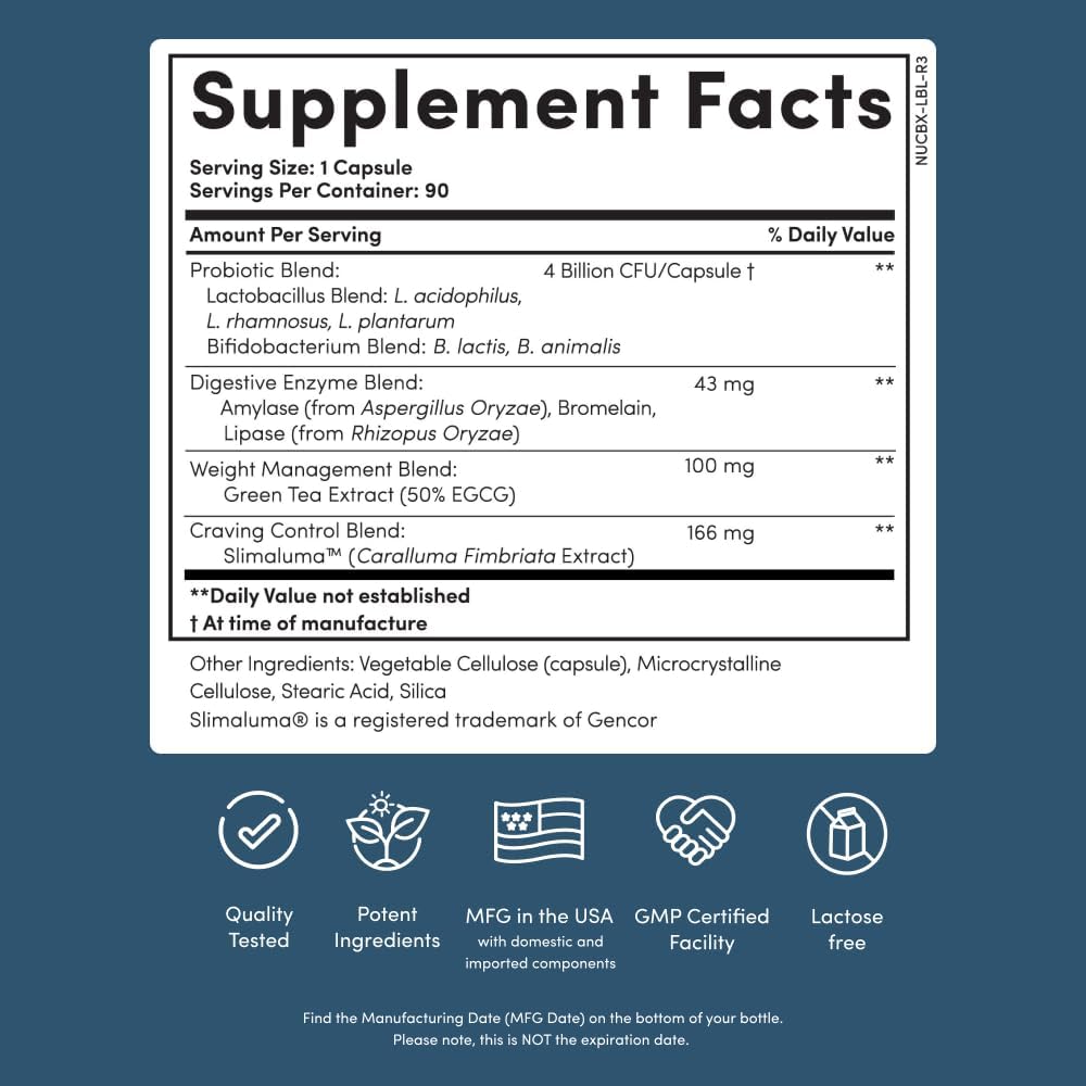 Nucific® Bio-X4 4-in-1 Weight Management Probiotic Supplement 90 Count