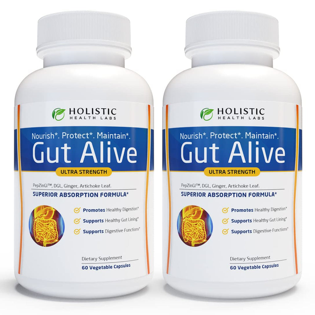 Gut Alive Digestive Health Support 60 Caps – IBS, Acid Reflux, Heartburn Relief