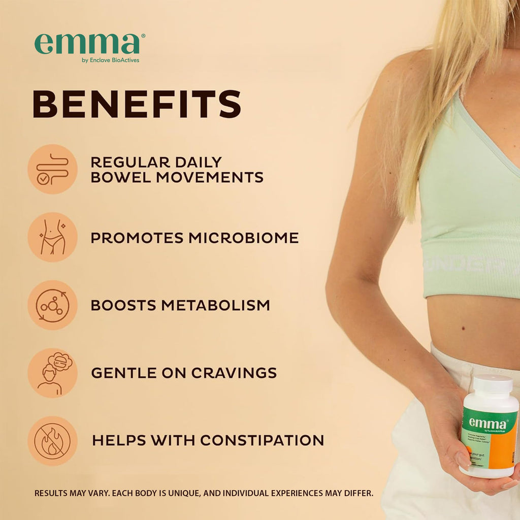 Emma Gut Health Relief Supplement – Bloating, Gas & Constipation Support for Women & Men | Digestive & Leaky Gut Formula