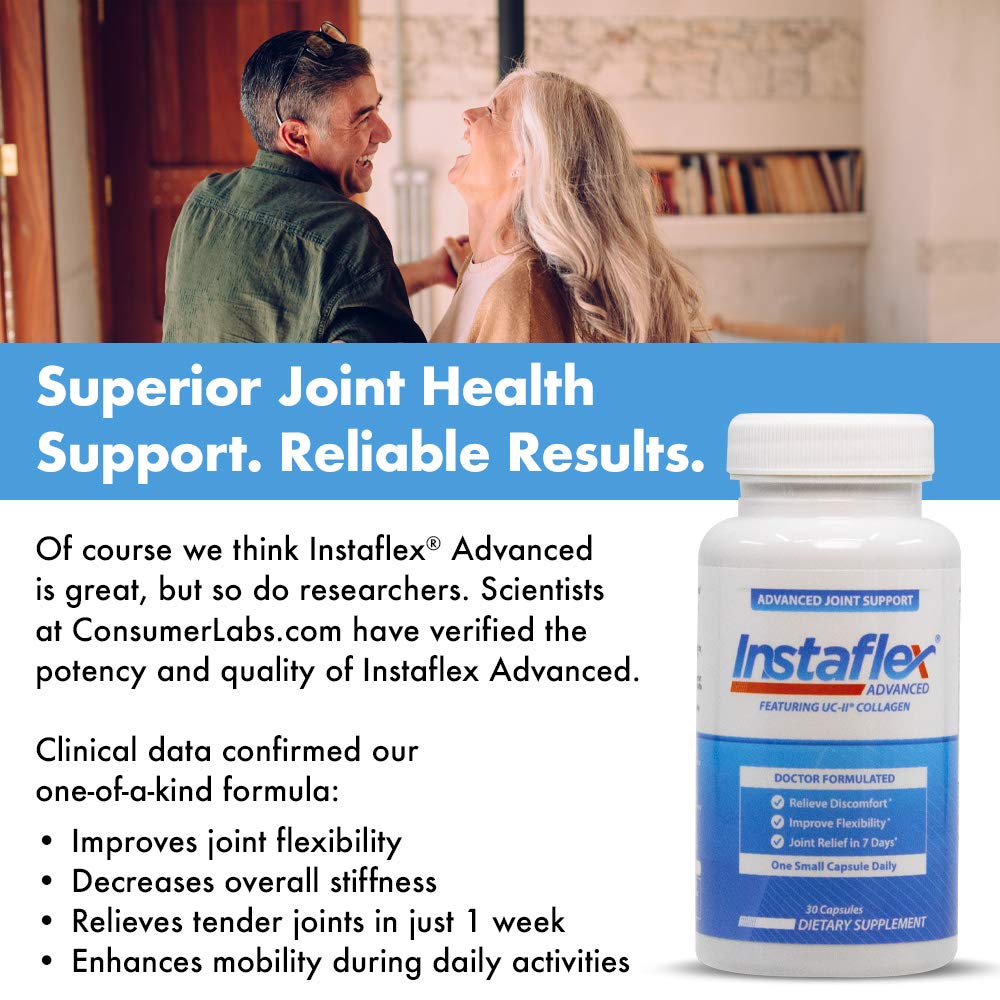 Instaflex Advanced Joint Support Supplement – Turmeric, Resveratrol, Boswellia & UC-II Collagen – 30 Capsules