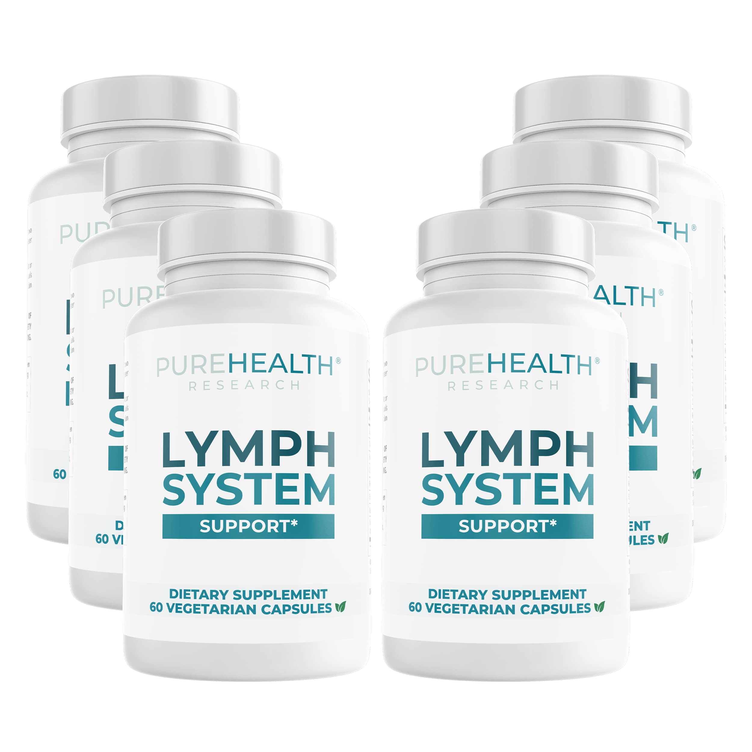 PUREHEALTH RESEARCH Lymph System Support Supplement - Lymphatic Drainage Supplement with Dandelion Extract, Cleavers, Burdock Powder - Reduce Swelling and Cleanse Lymph - 1 Bottle