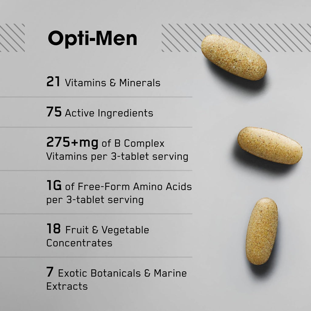 Men’s Daily Multivitamin with Amino Acids & Immune Support –  Optimum Nutrition Opti-Men