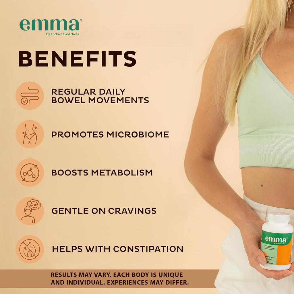 Emma Gut Health Relief Supplement – Bloating, Gas & Constipation Support for Women & Men | Digestive & Leaky Gut Formula