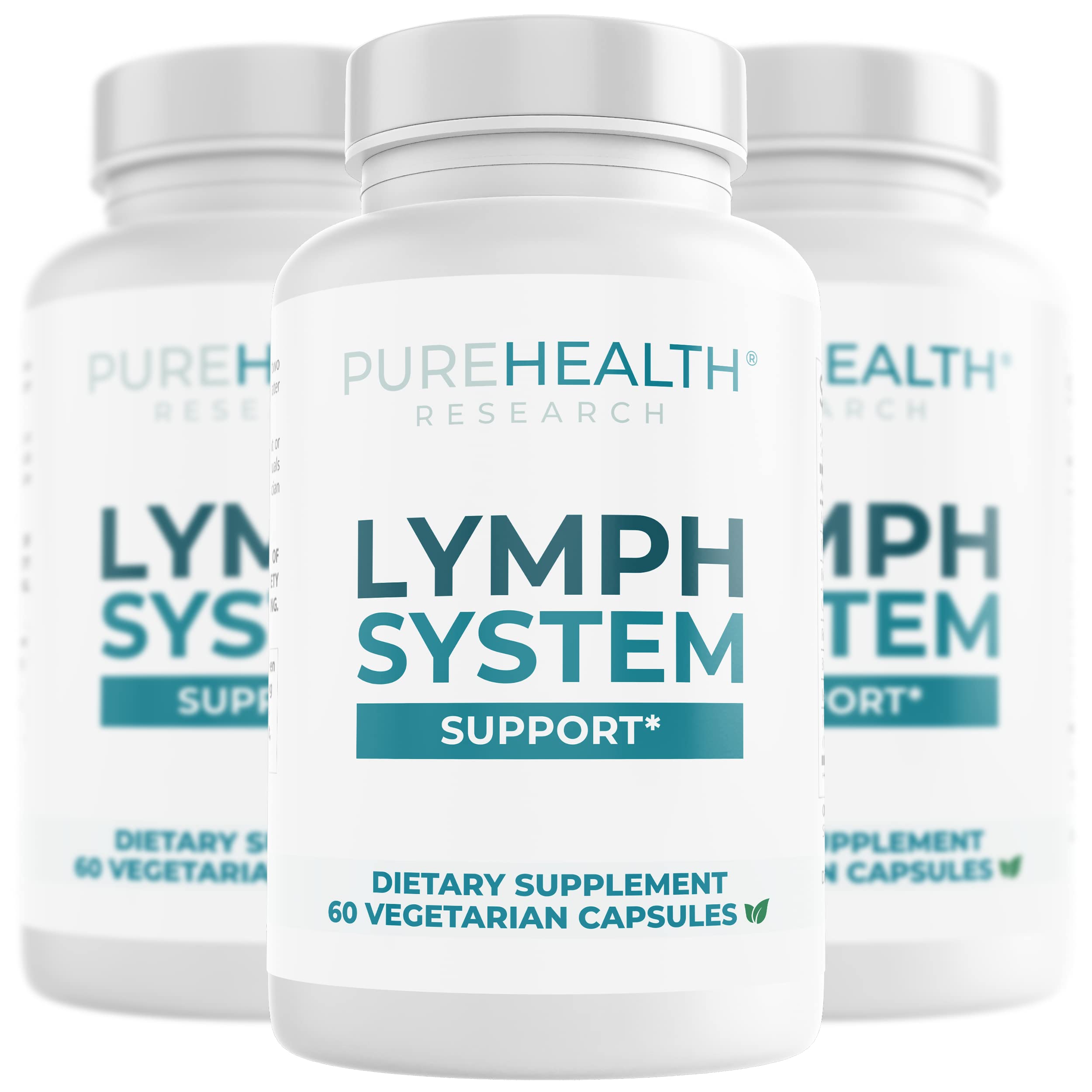 PUREHEALTH RESEARCH Lymph System Support Supplement - Lymphatic Drainage Supplement with Dandelion Extract, Cleavers, Burdock Powder - Reduce Swelling and Cleanse Lymph - 1 Bottle