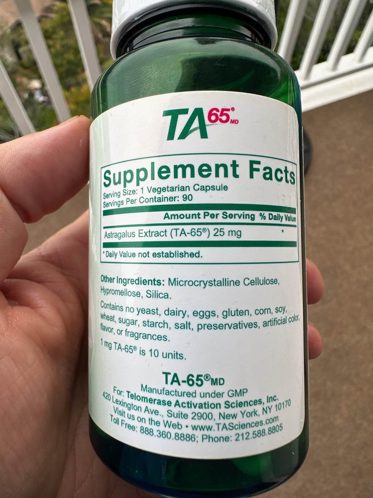 T.A. Sciences TA-65 Telomere Activation Supplement - 2.5 Times Potency, 90 Capsules
