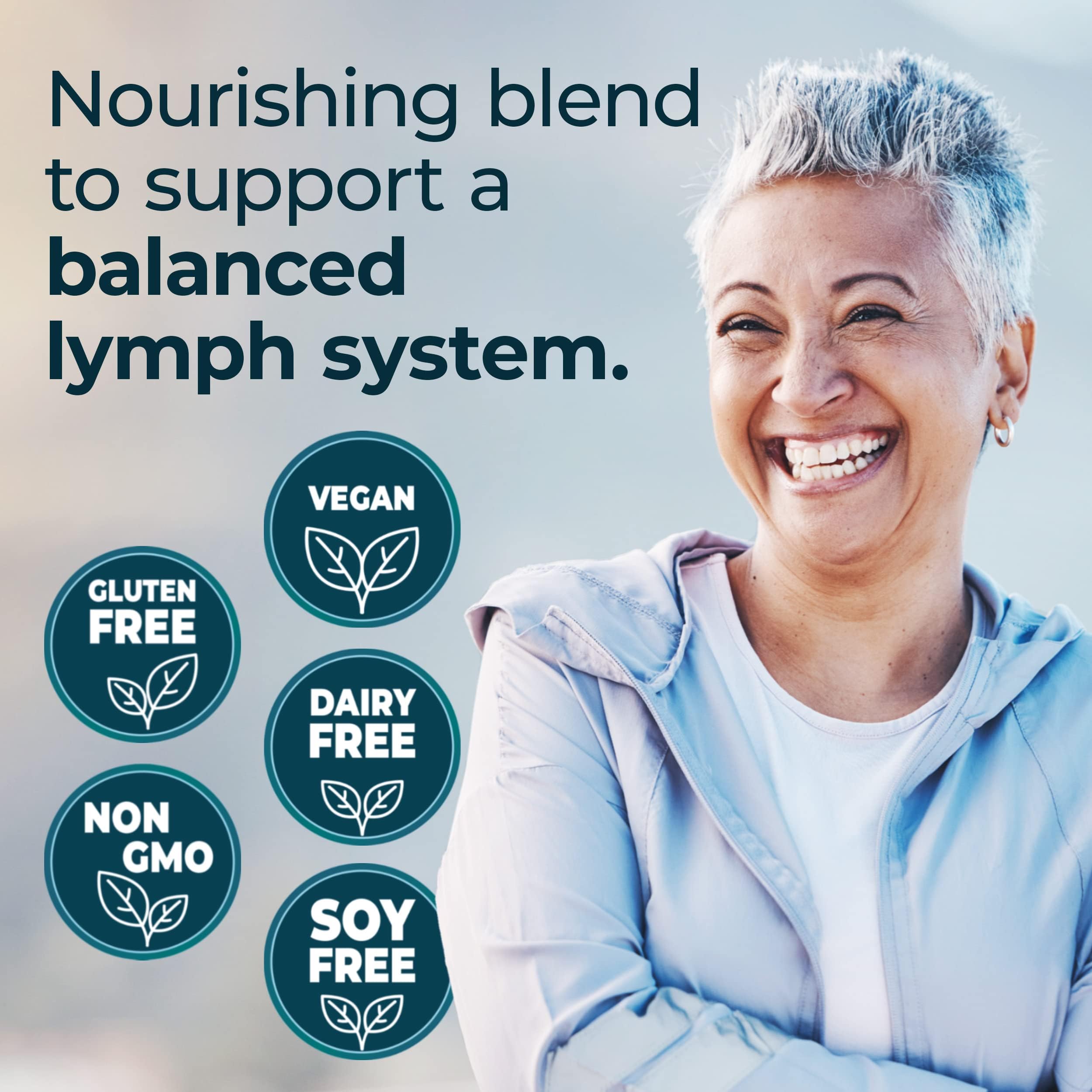 PUREHEALTH RESEARCH Lymph System Support Supplement - Lymphatic Drainage Supplement with Dandelion Extract, Cleavers, Burdock Powder - Reduce Swelling and Cleanse Lymph - 1 Bottle