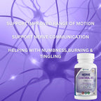 Bottle of Nerve Control 911 with neural network background and text about nerve support.